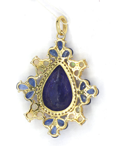 Tanzanite Silver Diamond Pendant With Kyanite Stone