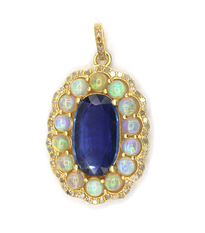 Tanzanite Silver Diamond Pendant