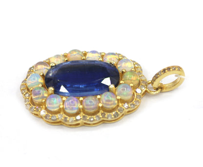 Tanzanite Silver Diamond Pendant