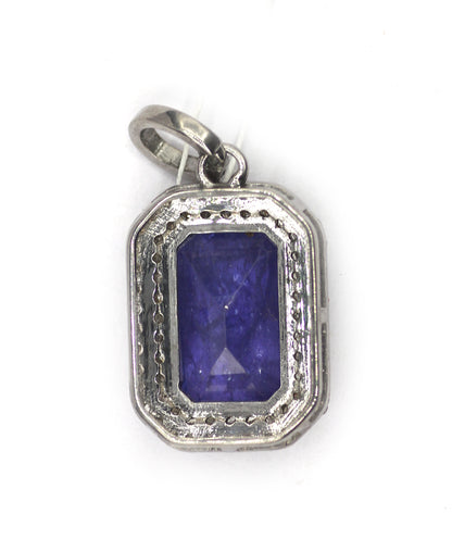 Tanzanite Silver Diamond Pendant