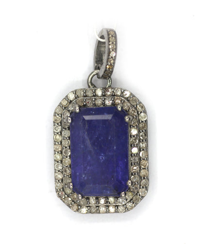 Tanzanite Silver Diamond Pendant