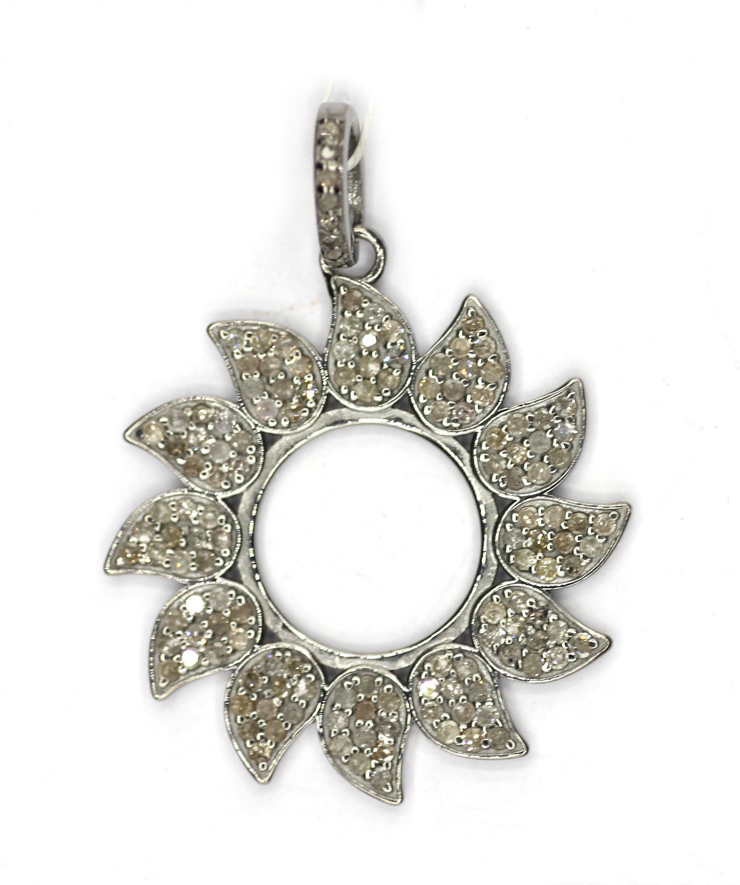 Flower Silver Diamond Pendant