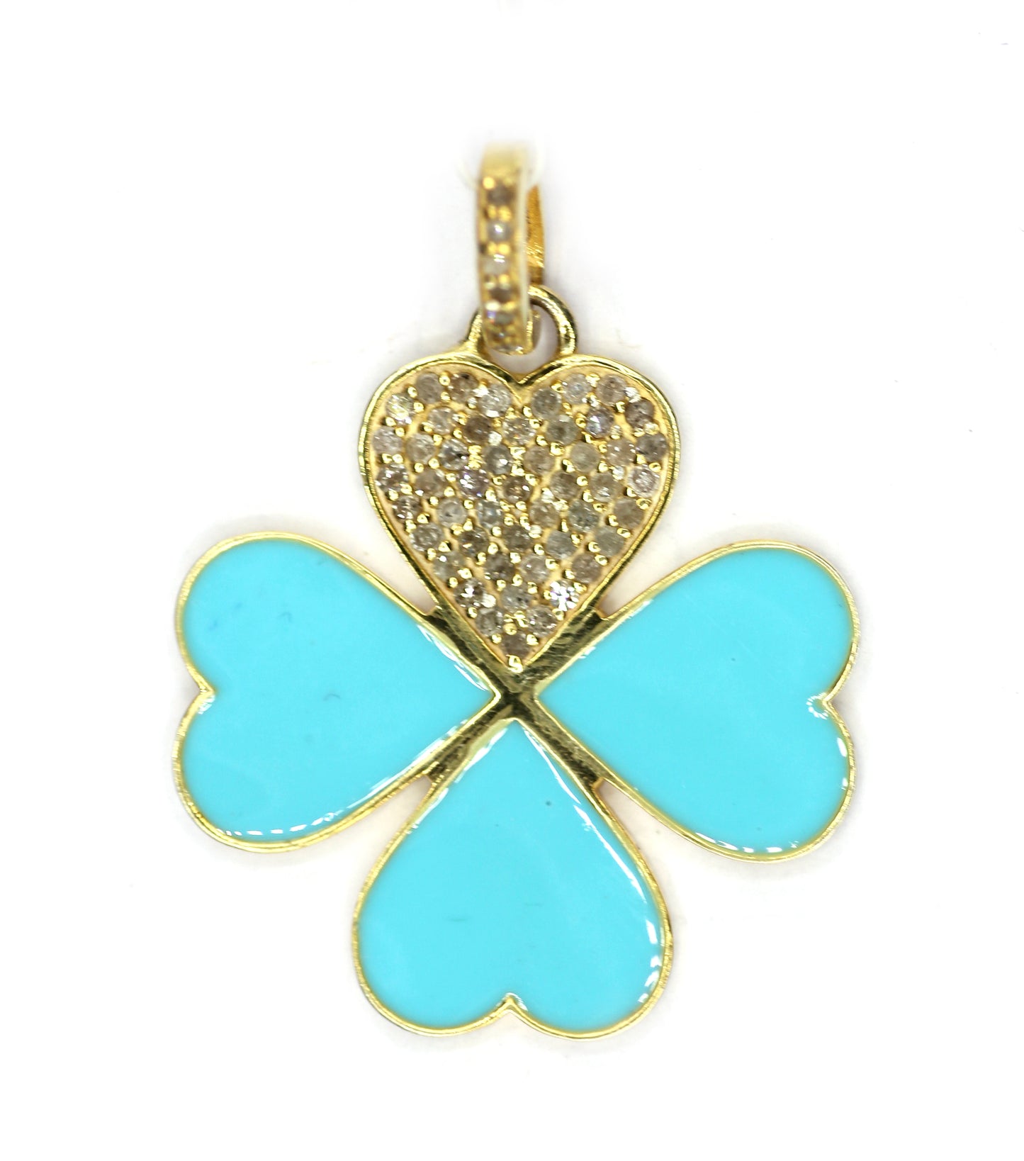 Heart Shape Silver Diamond Pendant