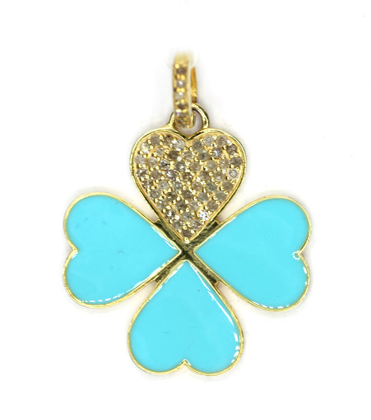 Heart Shape Silver Diamond Pendant