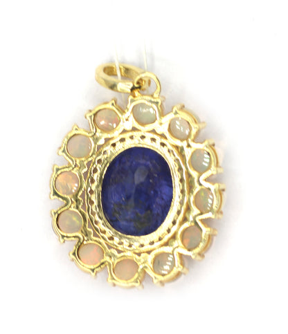 Tanzanite Silver Diamond Pendant With Ethiopian opal