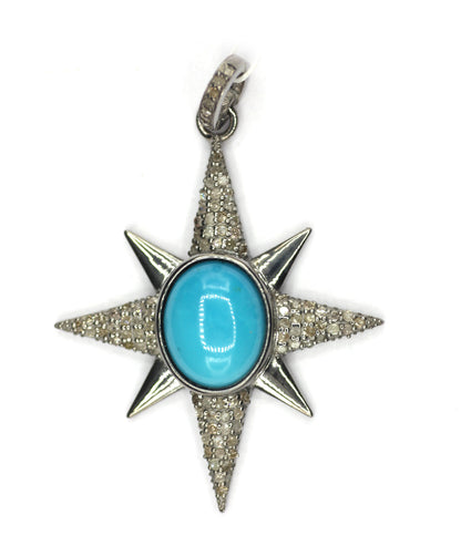 Star Silver Diamond Pendant