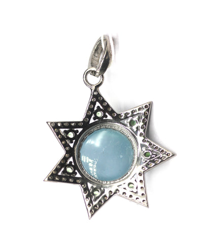 Star Silver Pave Diamond Pendant
