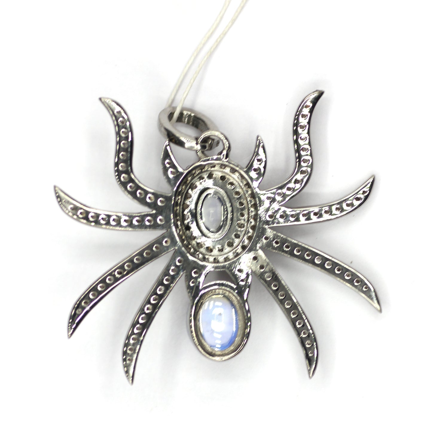 Spider Silver Pave Diamond Pendant