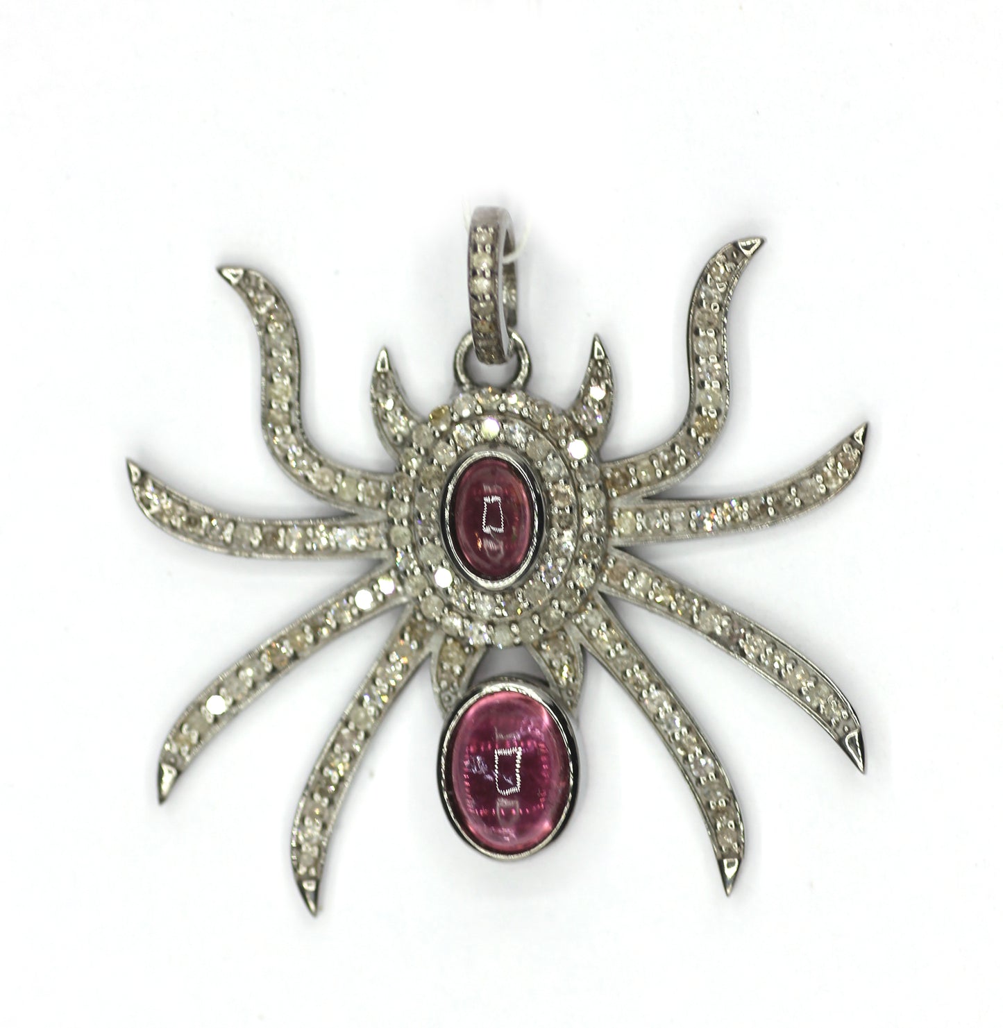 Spider Silver Pave Diamond Pendant