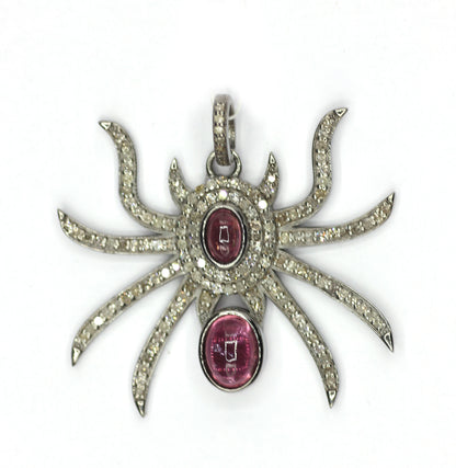 Spider Silver Pave Diamond Pendant