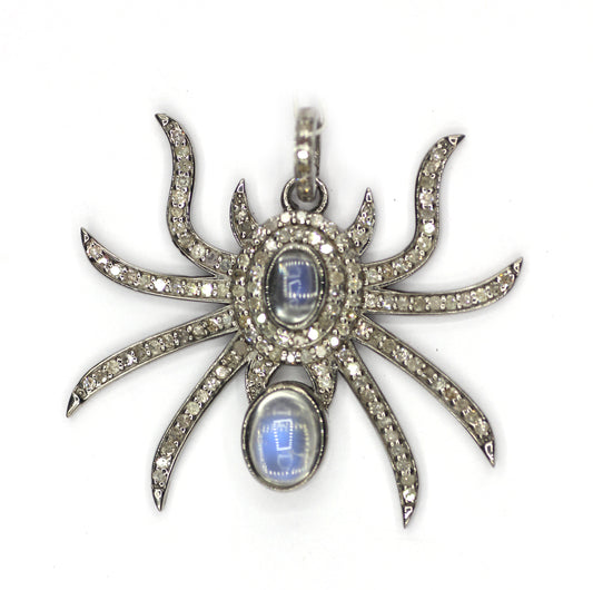 Spider Silver Pave Diamond Pendant