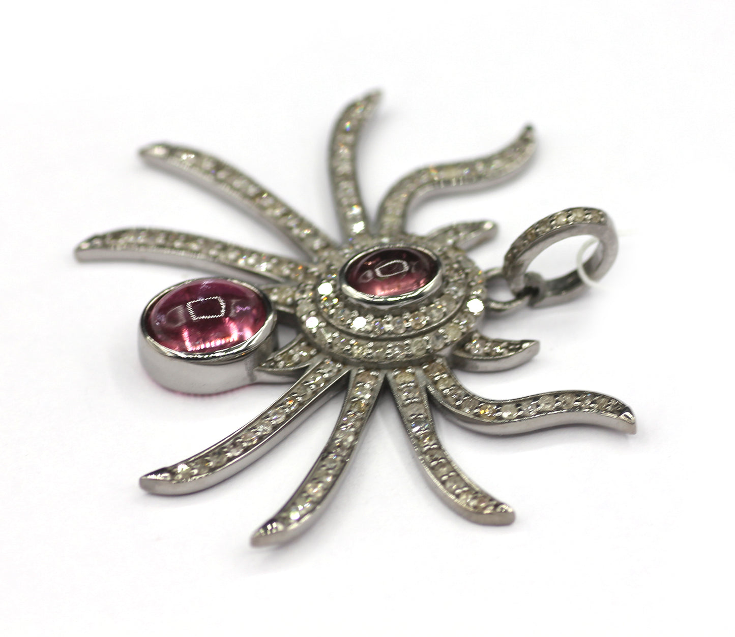 Spider Silver Pave Diamond Pendant