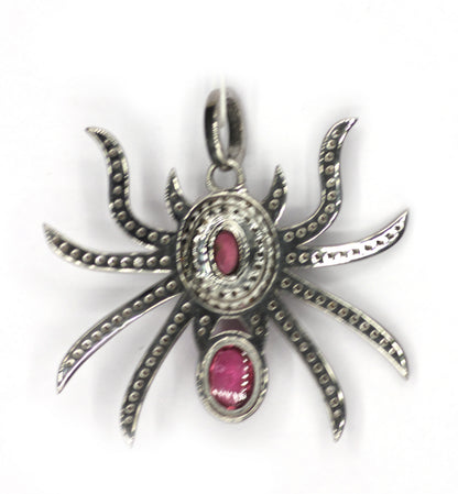 Spider Silver Pave Diamond Pendant