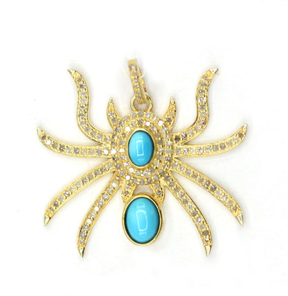 Spider Silver Pave Diamond Pendant