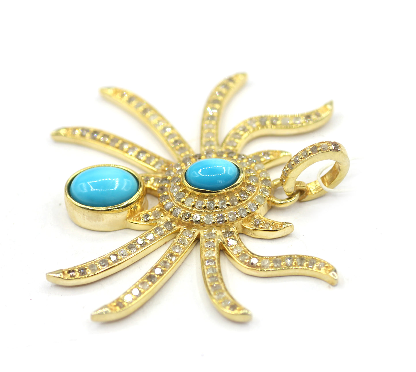 Spider Silver Pave Diamond Pendant