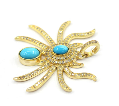 Spider Silver Pave Diamond Pendant