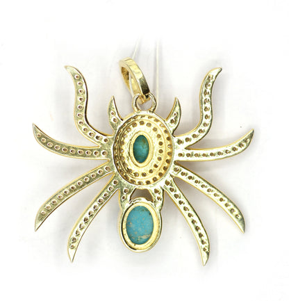 Spider Silver Pave Diamond Pendant