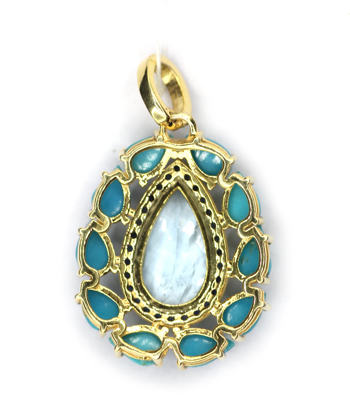 Pear Shape Silver Diamond Pendant