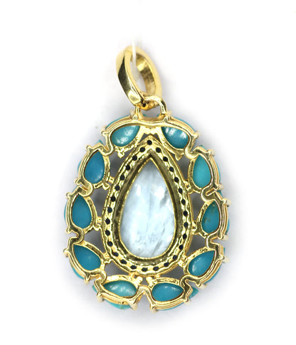 Pear Shape Silver Diamond Pendant