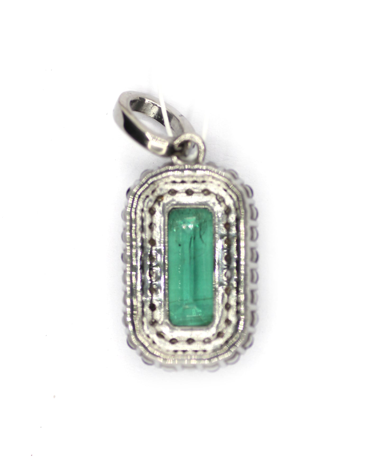 Green Kyanite sterling silver Diamond Pendant With Blue Sapphire Stone