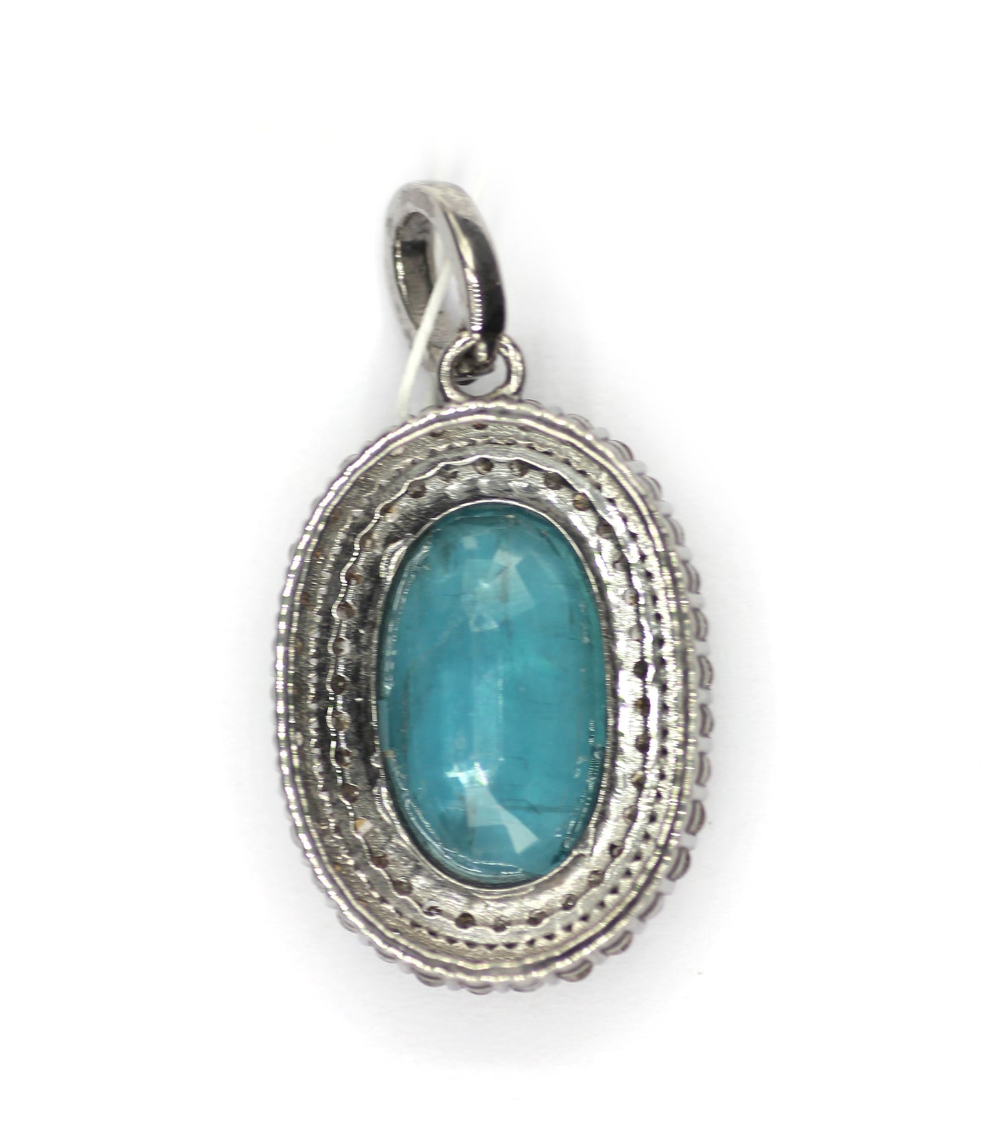 Green Kyanite sterling silver Diamond Pendant
