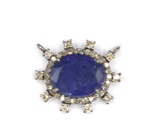 Tanzanite sterling silver Diamond Pendant