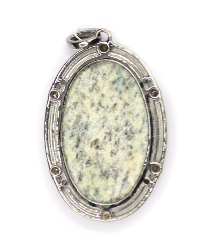 K2 jasper sterling silver Diamond pendant