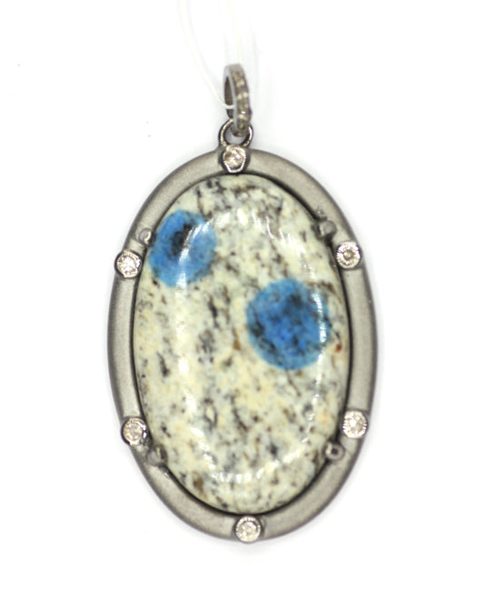 K2 jasper sterling silver Diamond pendant