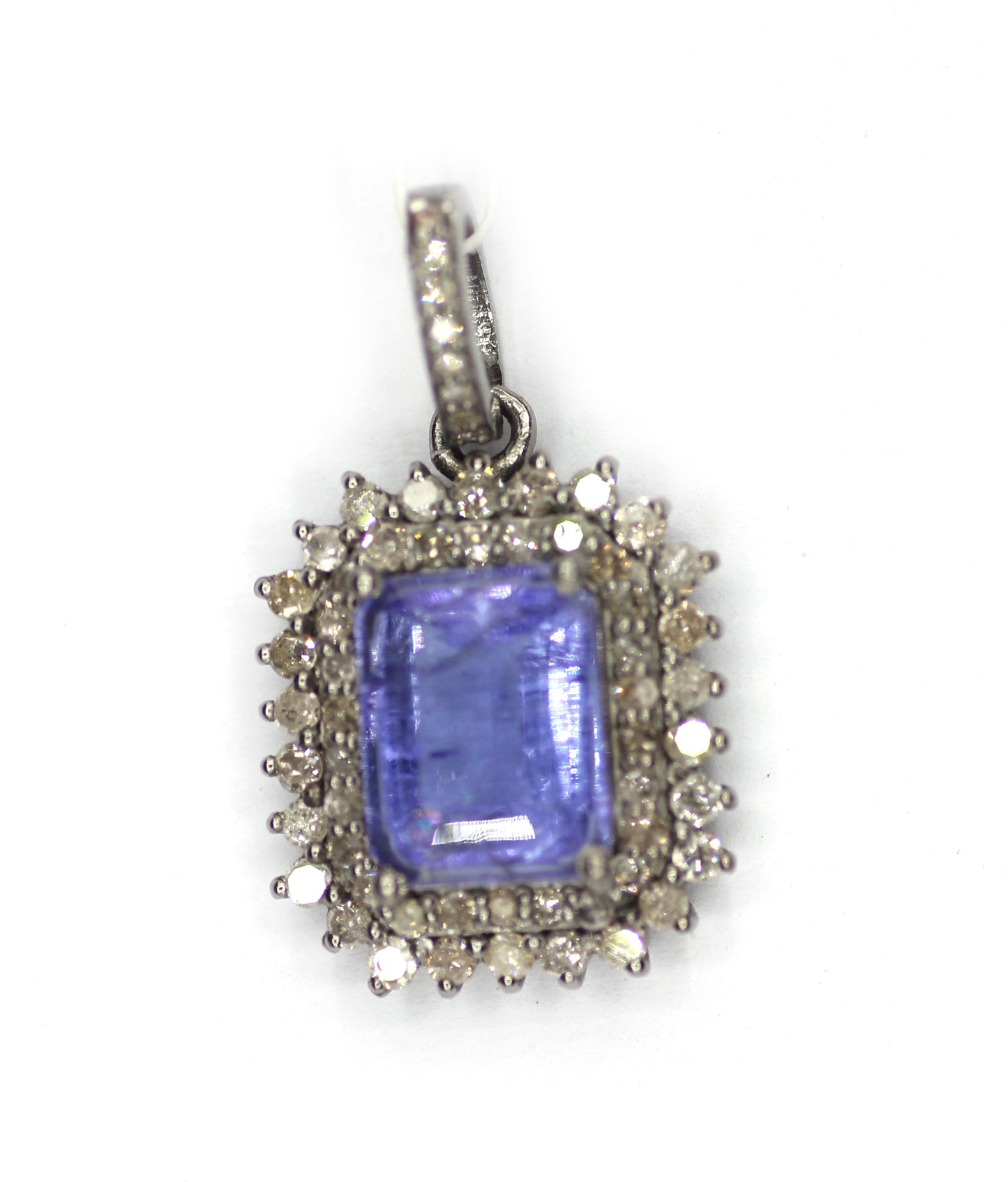 Tanzanite sterling silver Diamond Pendant