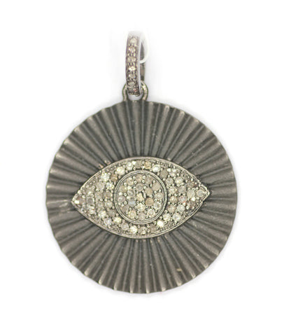 Evil Eye sterling silver Diamond pendant