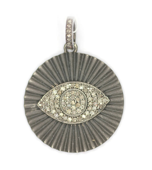 Evil Eye sterling silver Diamond pendant