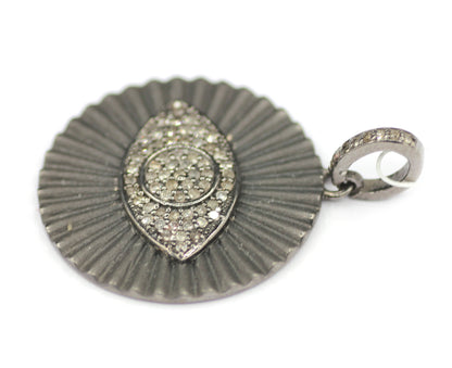 Evil Eye sterling silver Diamond pendant