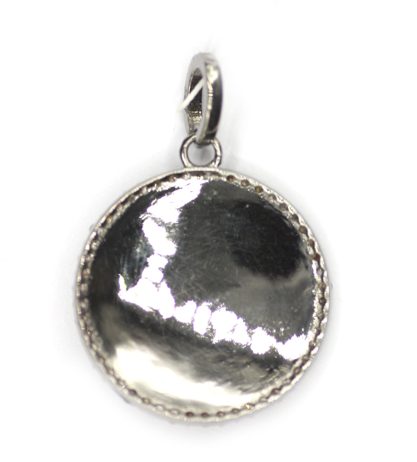 Round Shape sterling silver Diamond pendant
