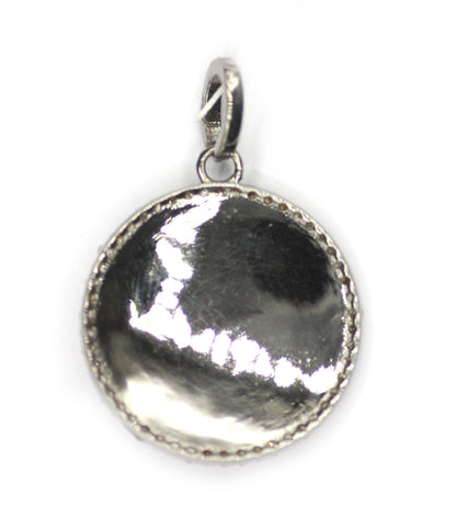 Round Shape sterling silver Diamond pendant