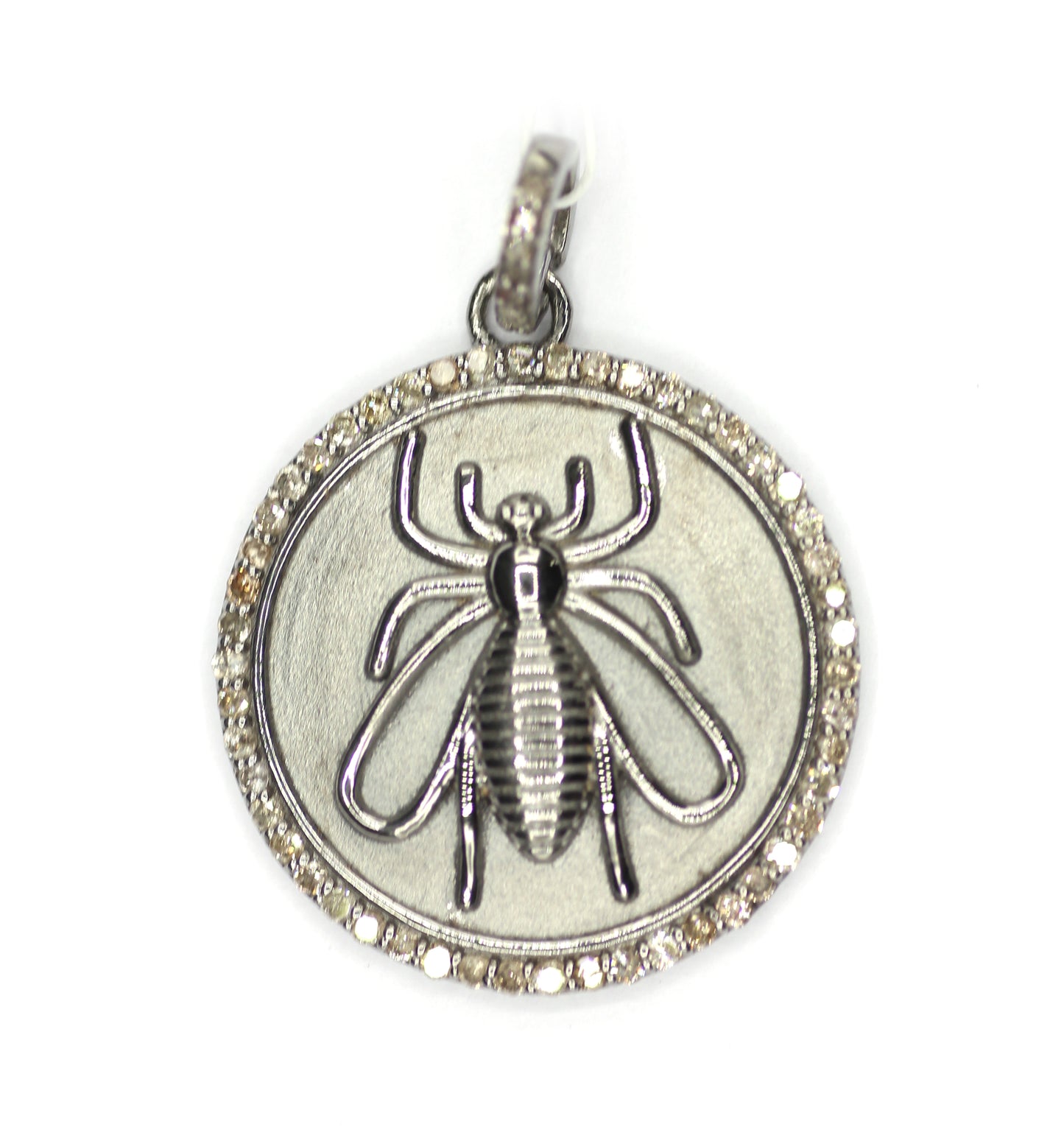 Round Shape sterling silver Diamond pendant