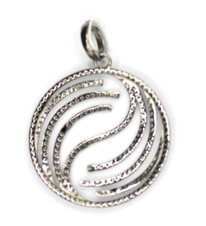 Round Shape sterling silver Diamond pendant