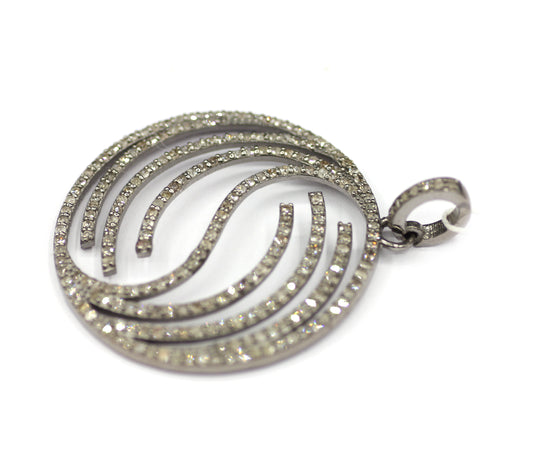 Round Shape sterling silver Diamond pendant