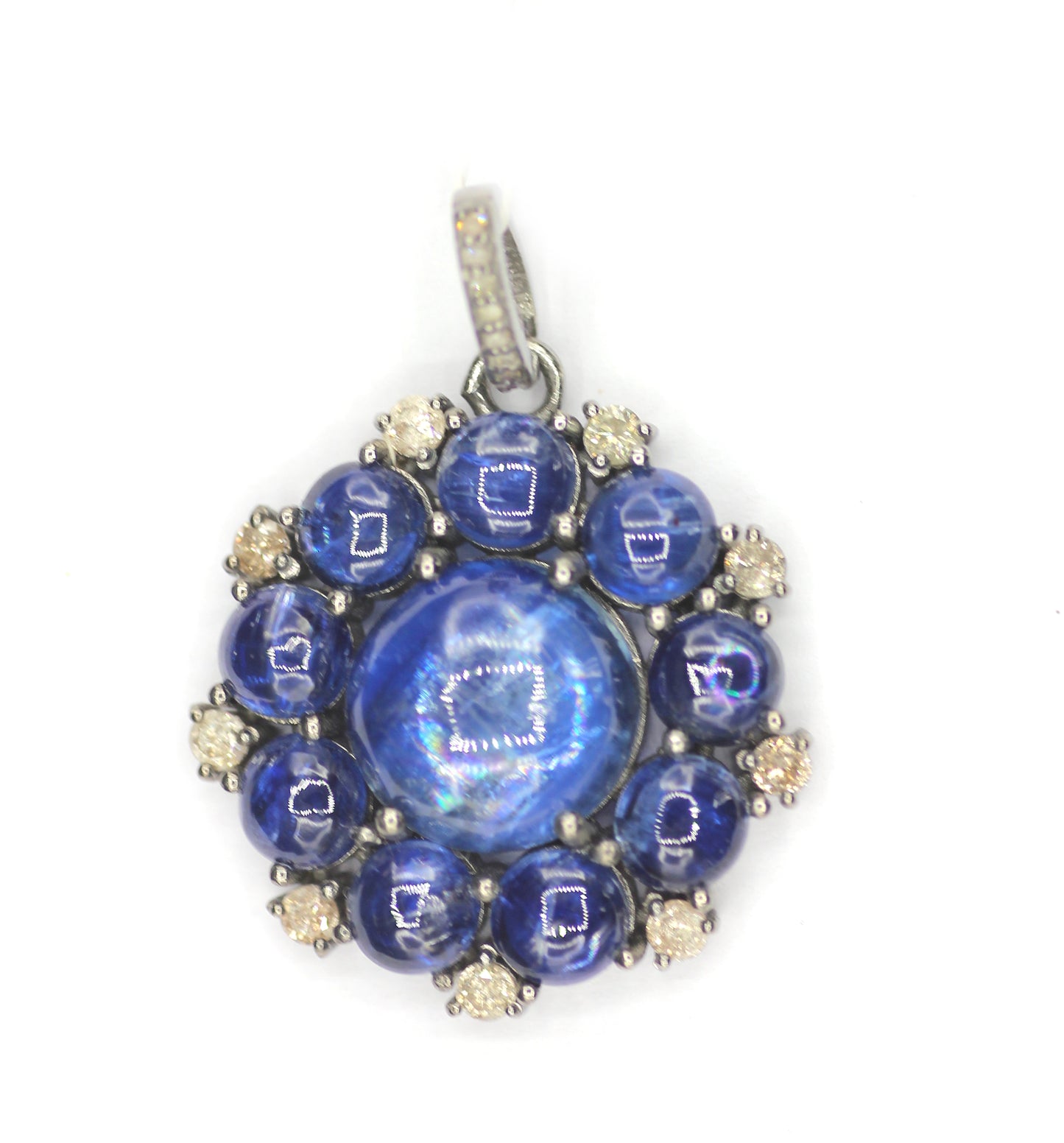 Kyanite sterling silver Diamond Pendant