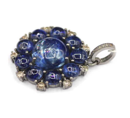 Kyanite sterling silver Diamond Pendant