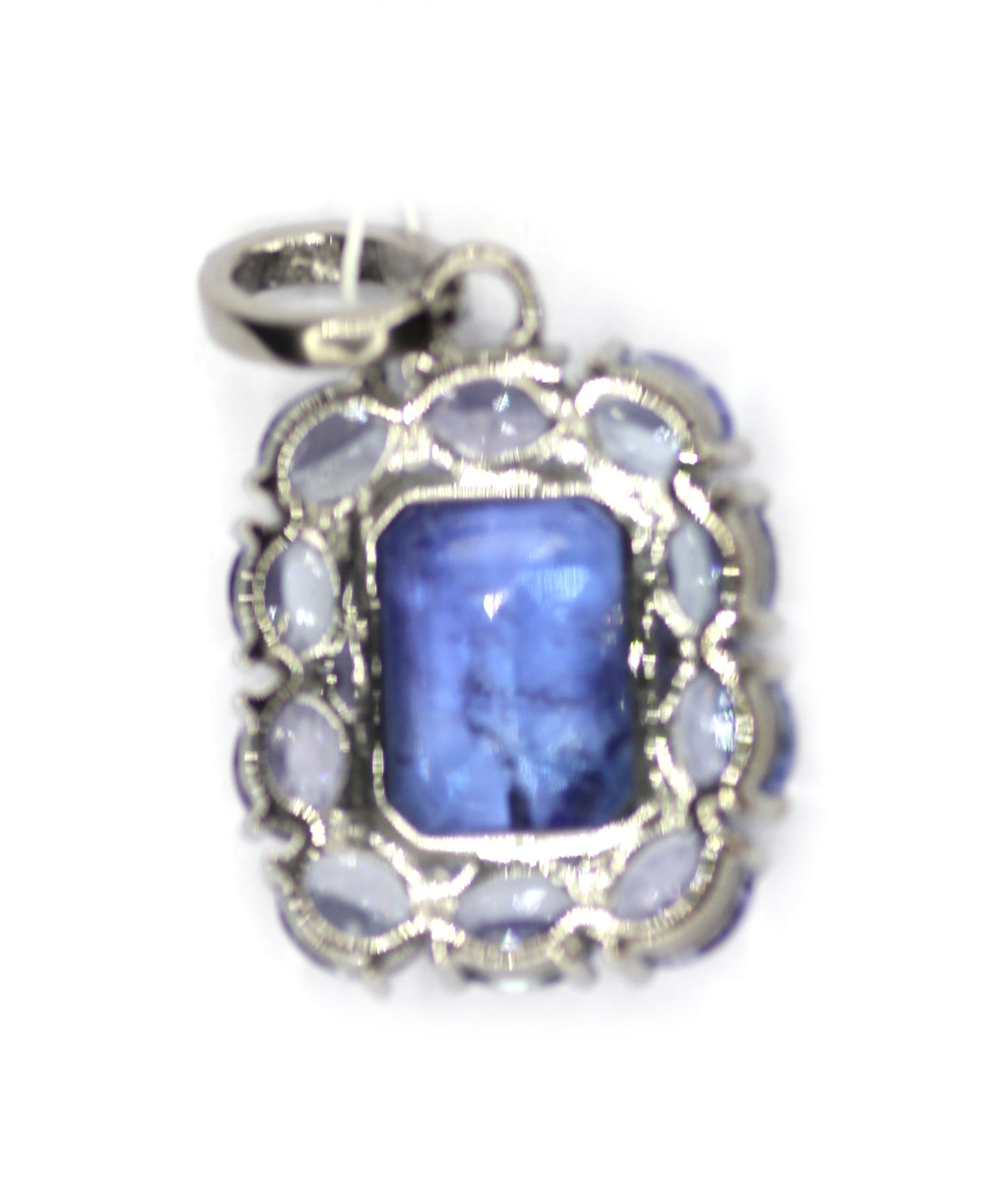 Tanzanite sterling silver Diamond Pendant