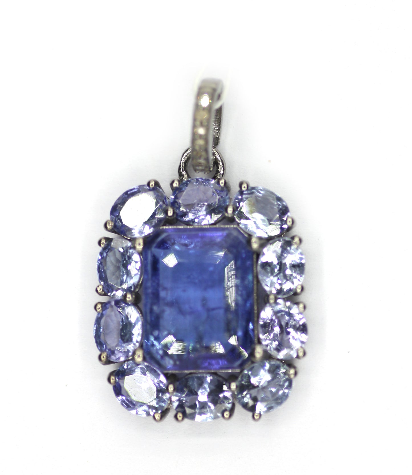 Tanzanite sterling silver Diamond Pendant