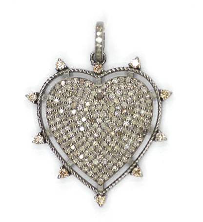 Heart Shape sterling silver Diamond Pendant
