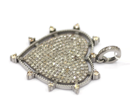 Heart Shape sterling silver Diamond Pendant