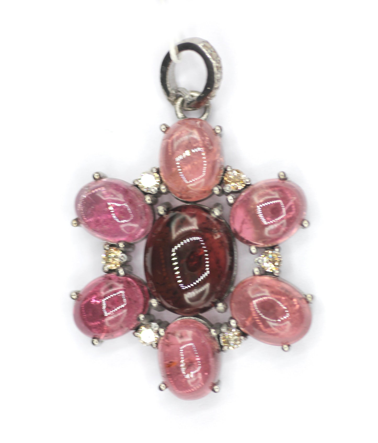 Tourmaline sterling silver Diamond pendant
