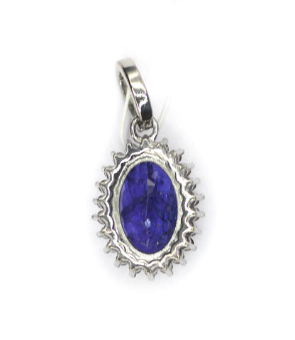 Tanzanite sterling silver Diamond pendant