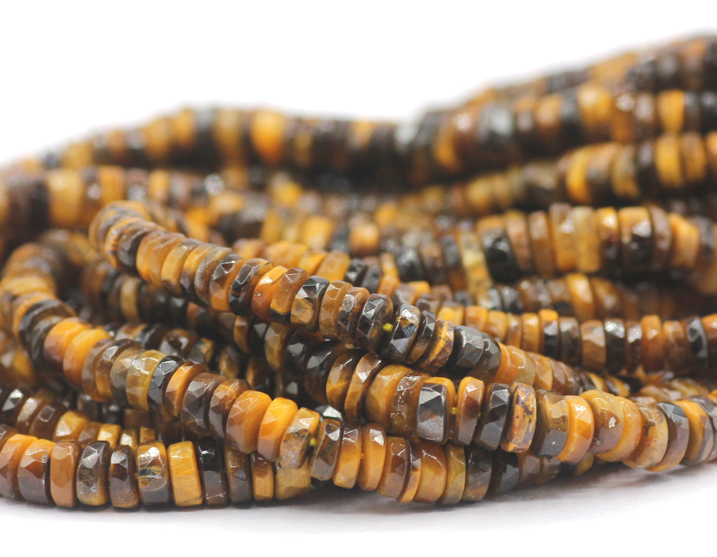 Tiger eye Faceted Wheel Beads,Faceted Beads