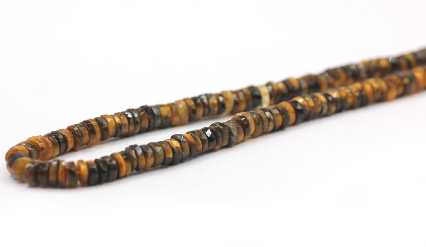 Tiger eye Faceted Wheel Beads,Faceted Beads