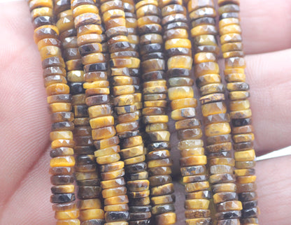 Tiger eye Faceted Wheel Beads,Faceted Beads