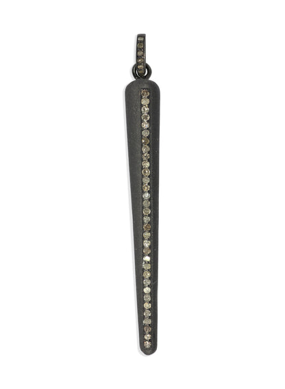 Spike Shape Diamond Pendants .925 Oxidized Sterling Silver Diamond Pendants , Silver Diamond Pendants .