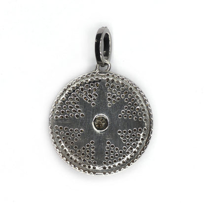 Round Disk on Star Shape Diamond Pendants